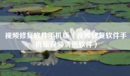 视频修复软件手机版（视频修复软件手机版视频清晰软件）