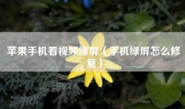 苹果手机看视频绿屏（手机绿屏怎么修复）