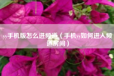 yy手机版怎么进频道（手机yy如何进入频道房间）